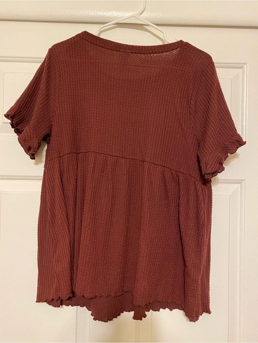 Maternity Tops - 2 size large maroon and cream tops - Picture 2 of 5